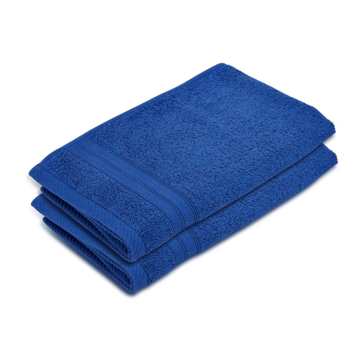 Layers Home Easy Cotton 450 Gsm Blue Hand Towels - Pack of 2 (M)