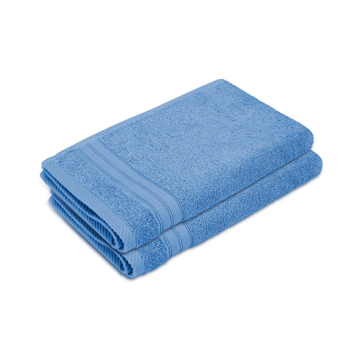 Layers Home Easy Cotton 450 Gsm Blue Hand Towels - Pack of 2 (M)
