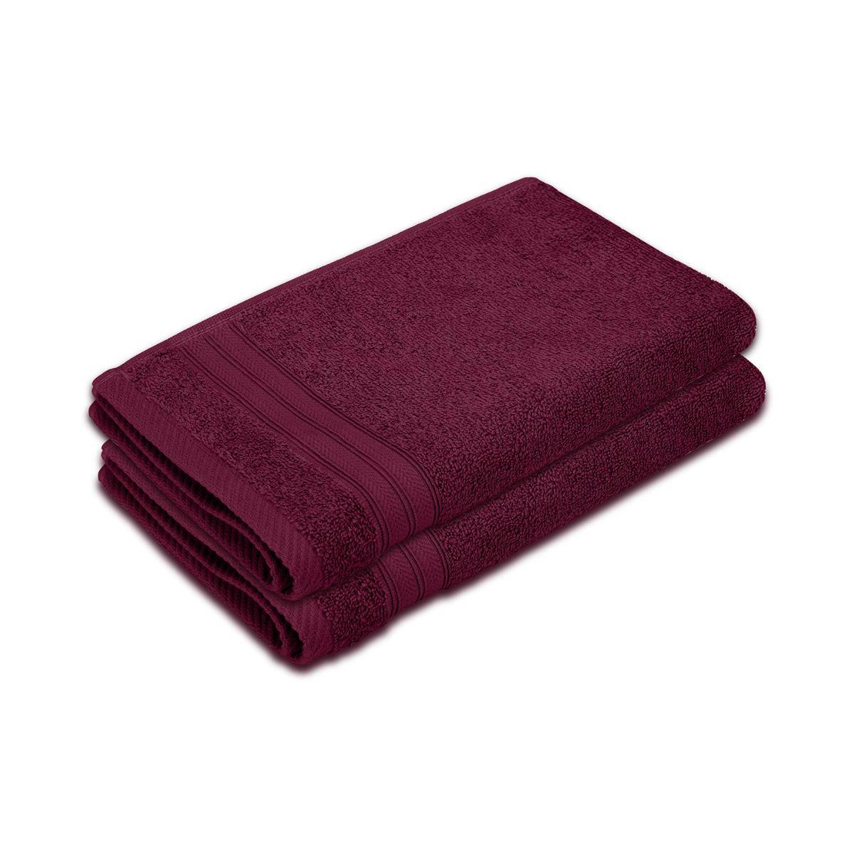 Layers Home Easy Cotton 450 Gsm Purple Hand Towels - Pack of 2 (M)