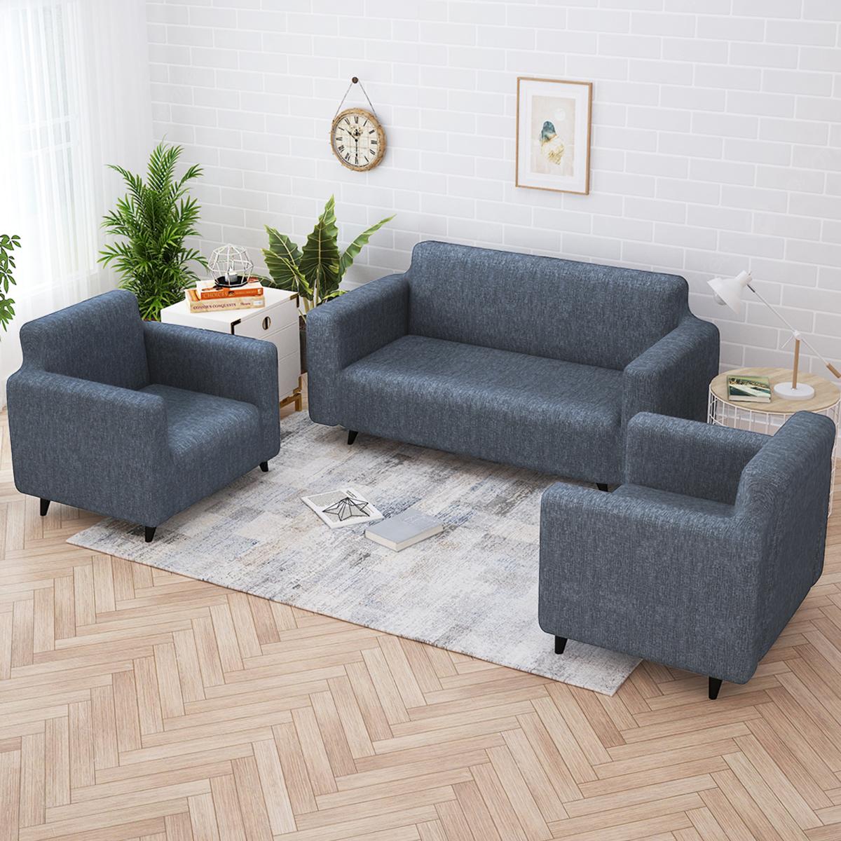 Story@Home 3+1+1 Seater Sofa Cover Pack of 3 - Grey