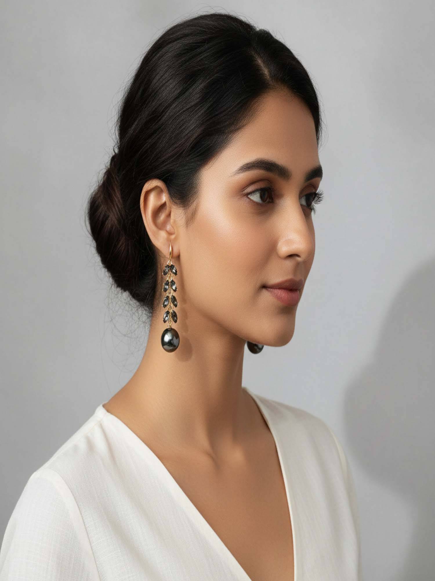 Jewelz Black Stones Western Pair Of Earrings