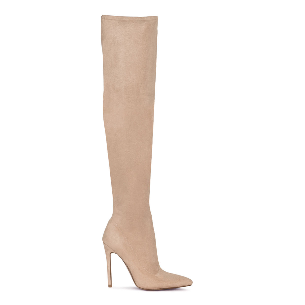 London Rag Tilera Stretch The Knee Stiletto Boot in Beige (EURO 41 ...