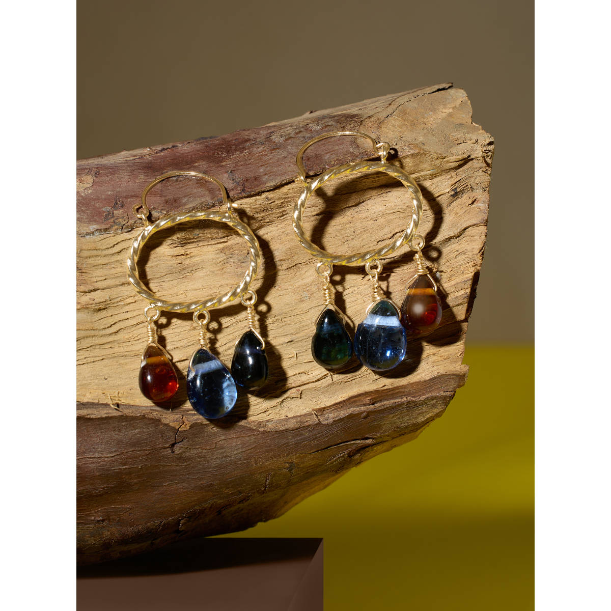 Zaveri Pearls Multicolor Beads Drop Contemporary Statement Hoops Earring-ZPFK21129