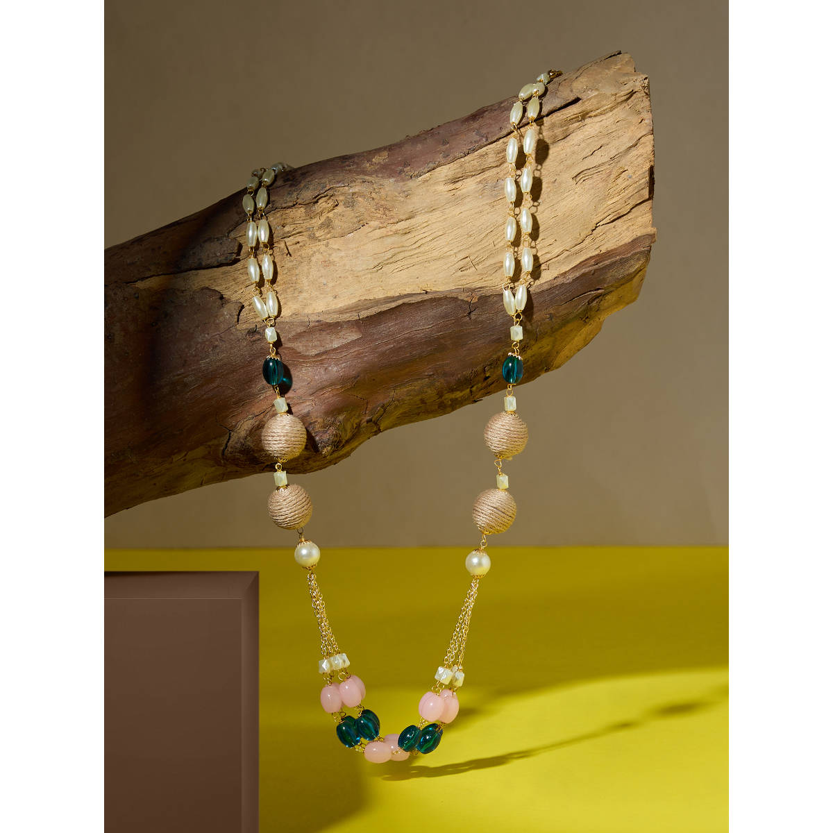 Zaveri Pearls Multicolor Beads Multistrand Contemporary Necklace-ZPFK19162