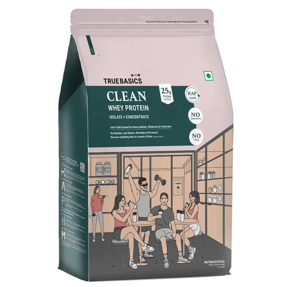 TrueBasics Clean Whey Protein Powder Blend - Salted Dark Chocolate