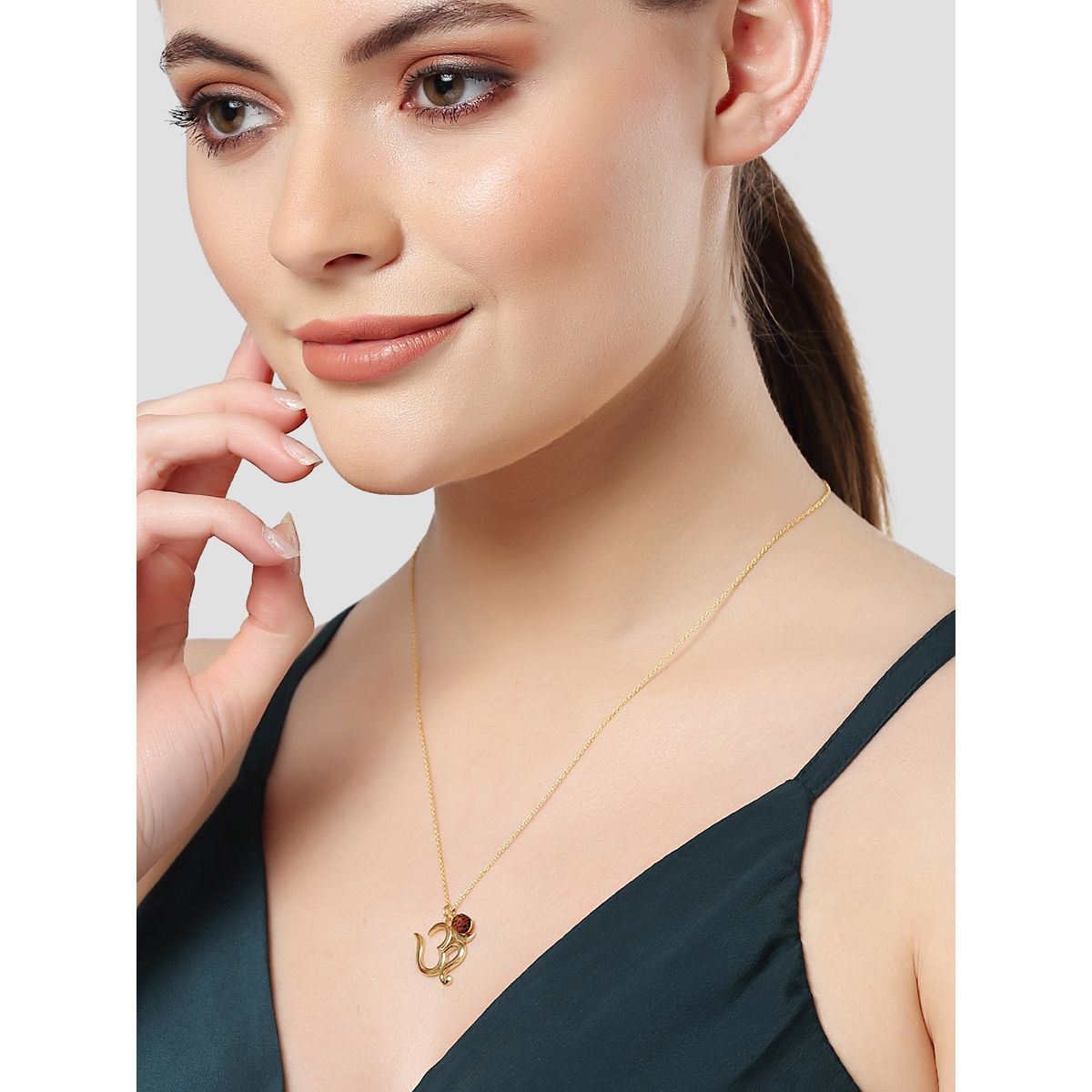 Buy Karatcart KUNUZ by 925 Sterling Silver Gold Plated OM Shape