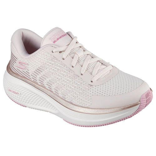 SKECHERS Women GO RUN ELEVATE Off White Lace Up Running Shoes (US 7)