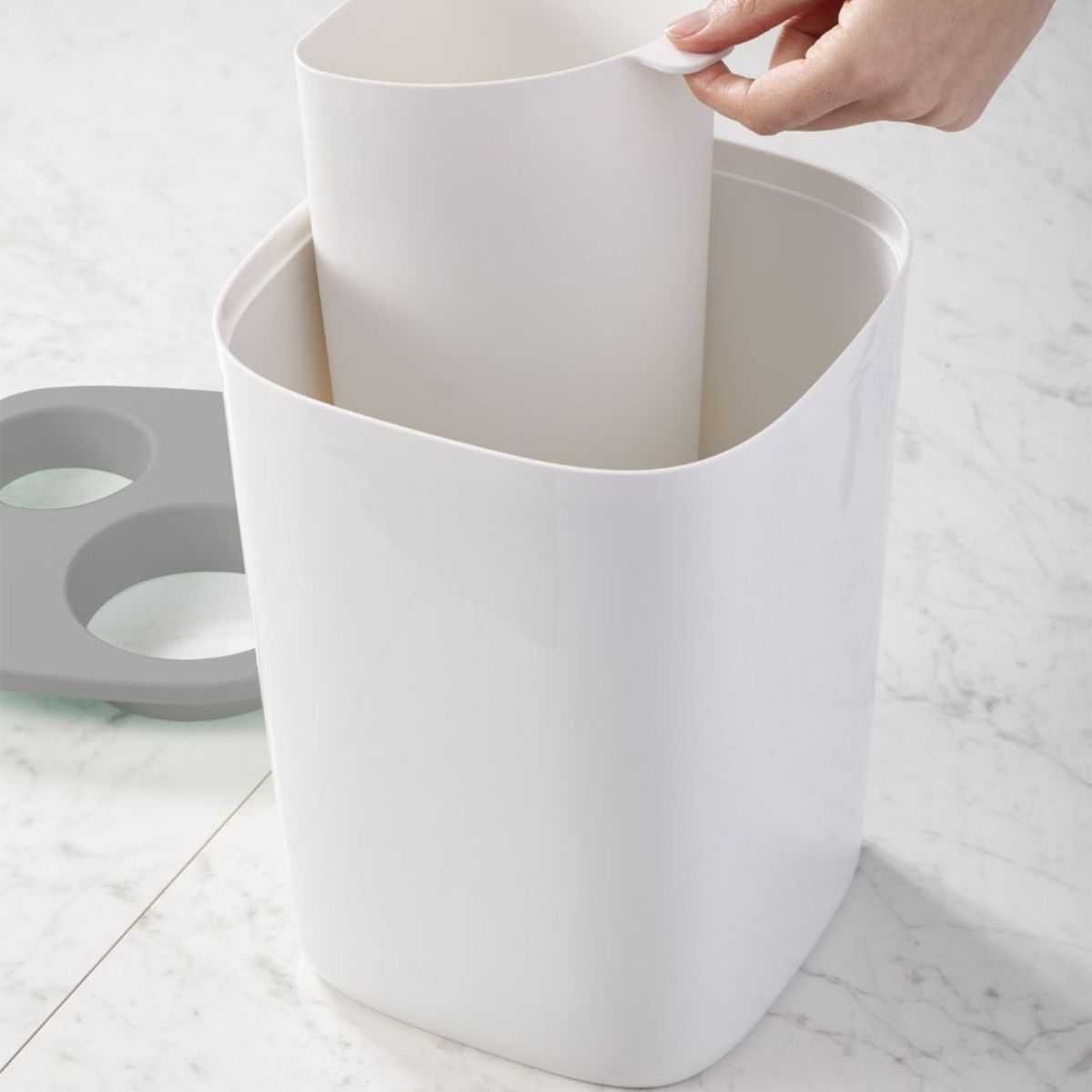 Joseph Joseph Split 8L Waste & Recycling Bin For thinKitchen, Light Grey Buy Joseph Joseph