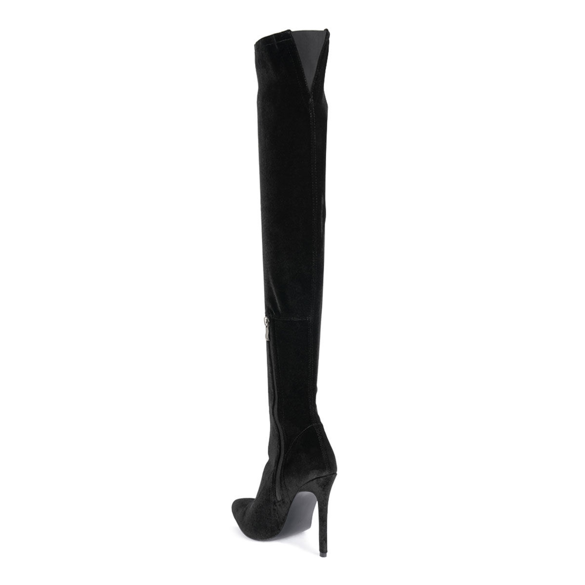 Buy London Rag Madmam Stretch High Heel Velvet Boot In Black Online