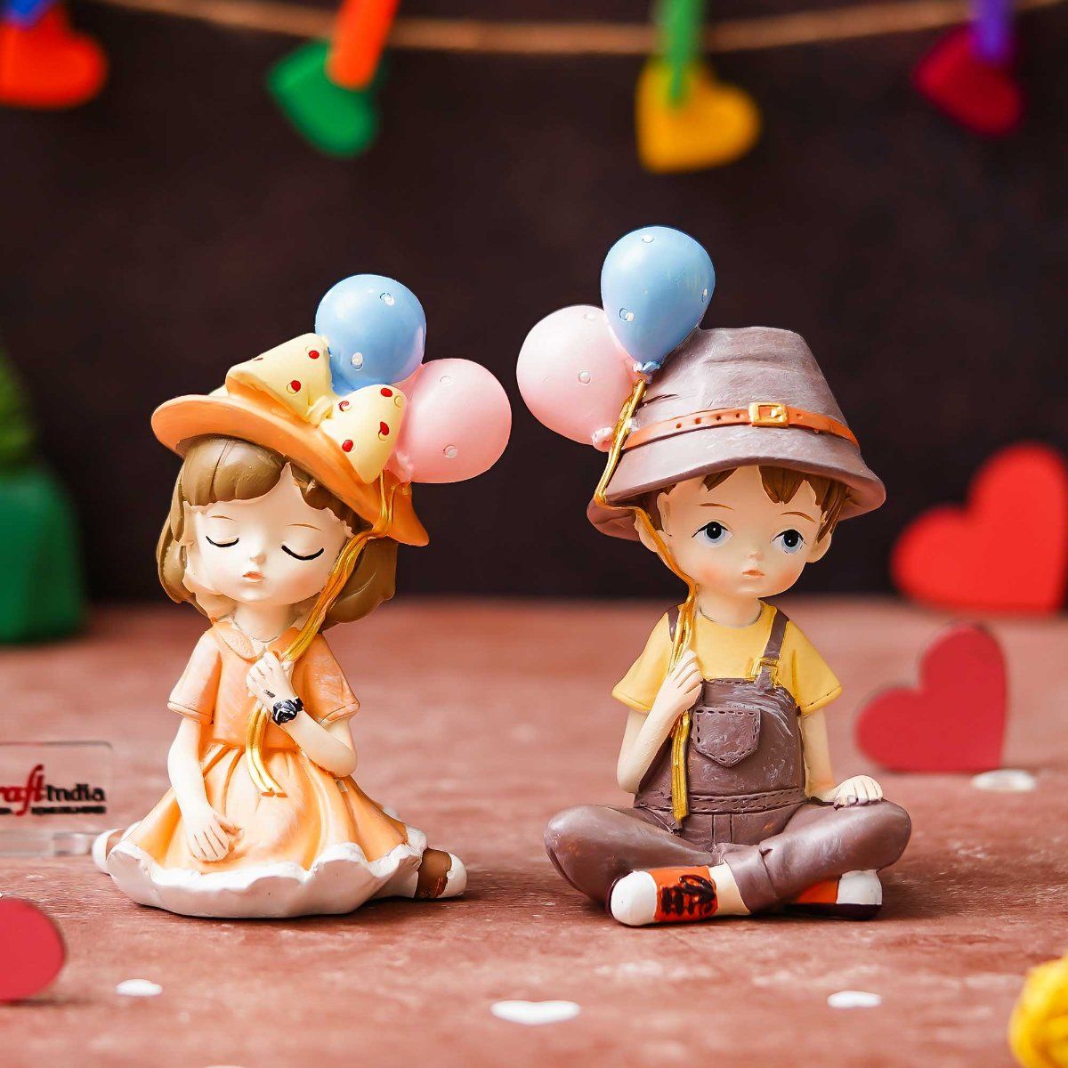 Buy eCraftIndia Nordic Style Cute Couple Showpiece Dolls - Small