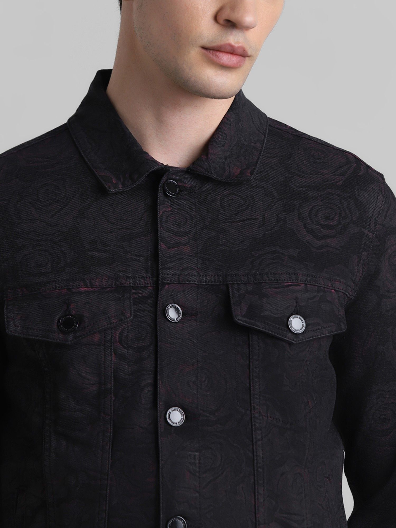 Jack Jones Black Regular Fit Stretch Denim Jacket