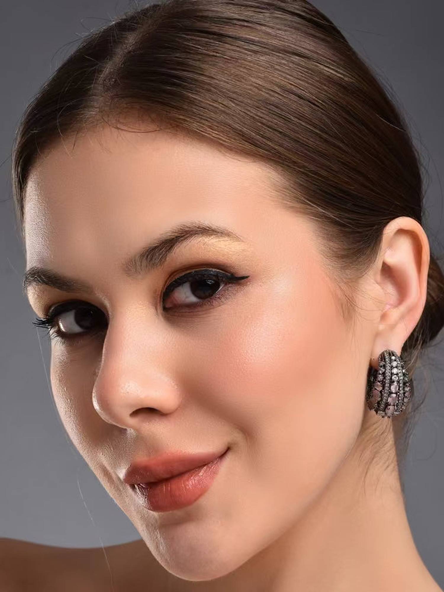 REENISAA Petal Glow Hoop Pink Earrings