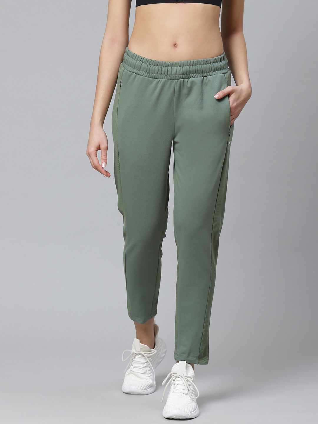 Buy Women Olive Green Regular Fit Solid Joggers - Trousers for Women |  Sassafras.in