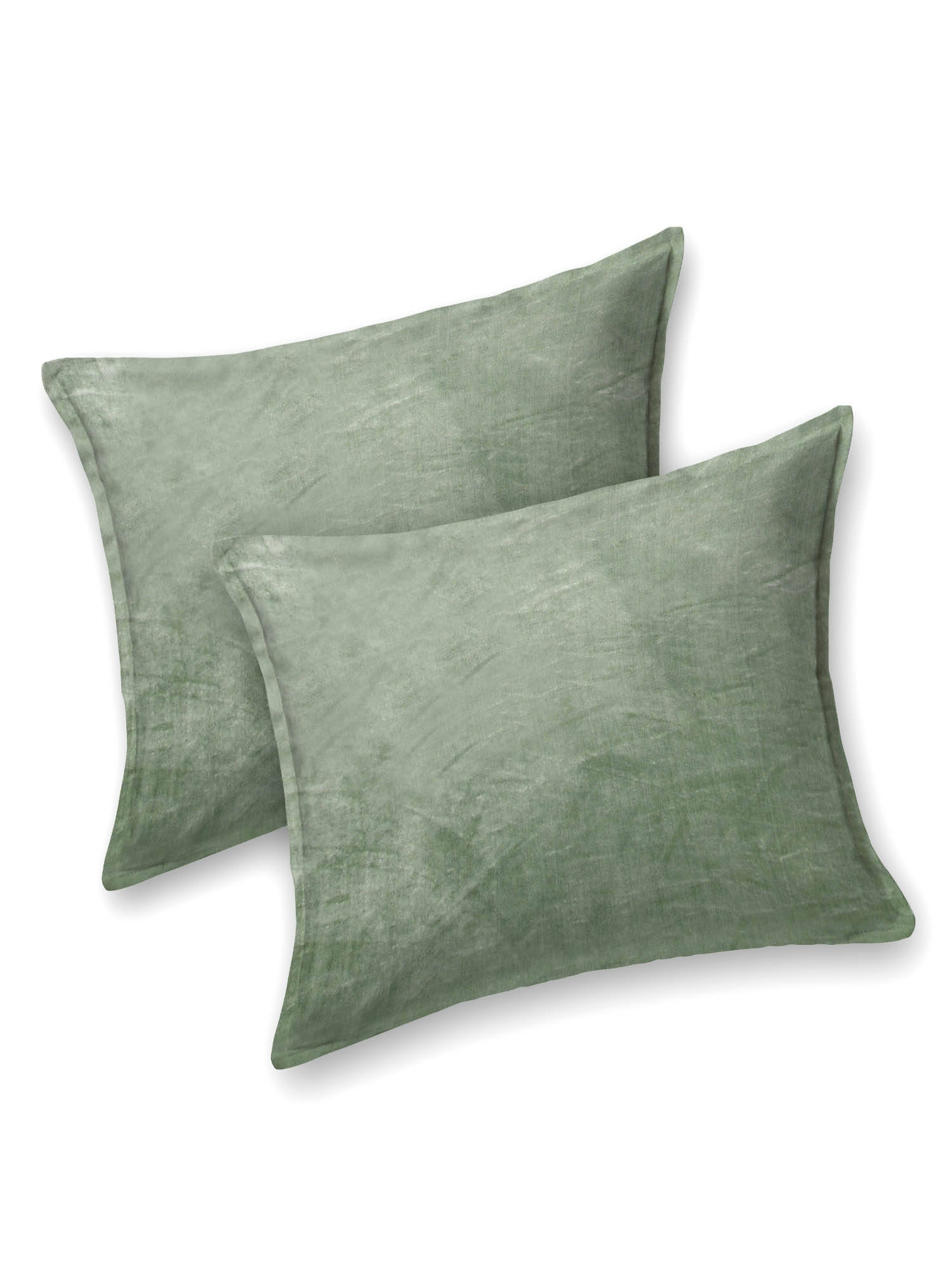 JAIPUR FABRIC Serene Sage Green Finish Double Bedsheet With Pillow Covers (Queen)