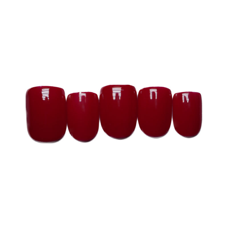 French Shining Wine Red Fake Nails Designs 2020 Short Round Tips With  Yellow Daisy And Simple Lines For Salon Fashion From Wuhuamaa, $31.91 |  DHgate.Com