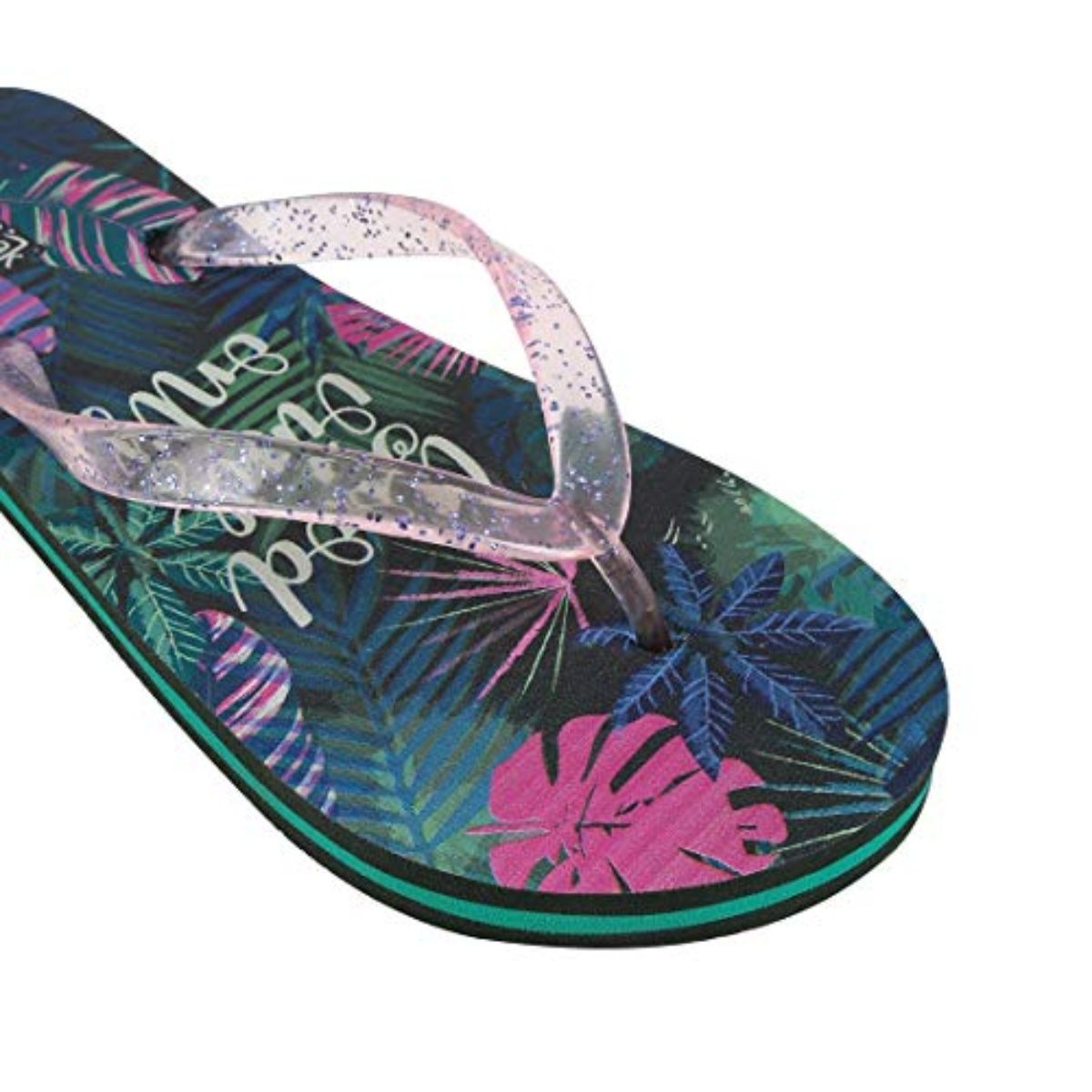 Chumbak Tropical Good Vibes Only Navy Printed Flip Flops Buy Chumbak