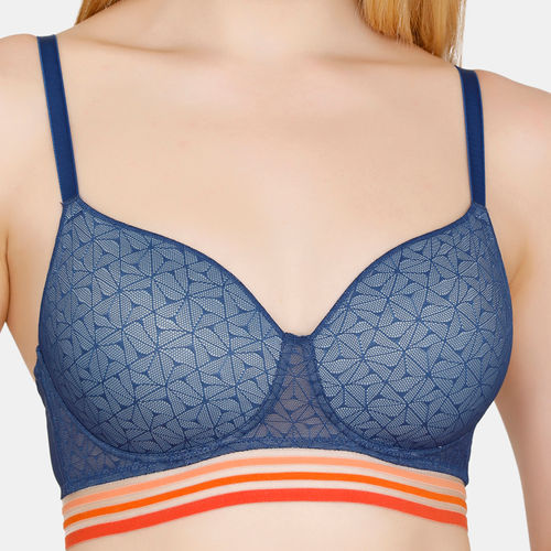 Zivame Beautiful Basics Padded Cotton WireFree Lace Bra - 36B (Navy) in  Bangalore at best price by Milastar Retail Pvt Ltd (Registered Office) -  Justdial