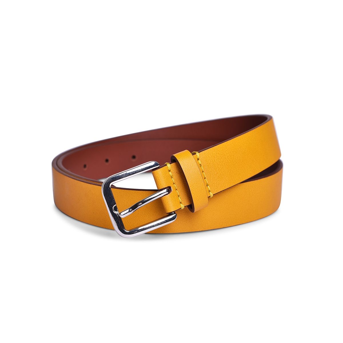 Buy BELWABA Vegan Leather Yellow Womens Belt Online