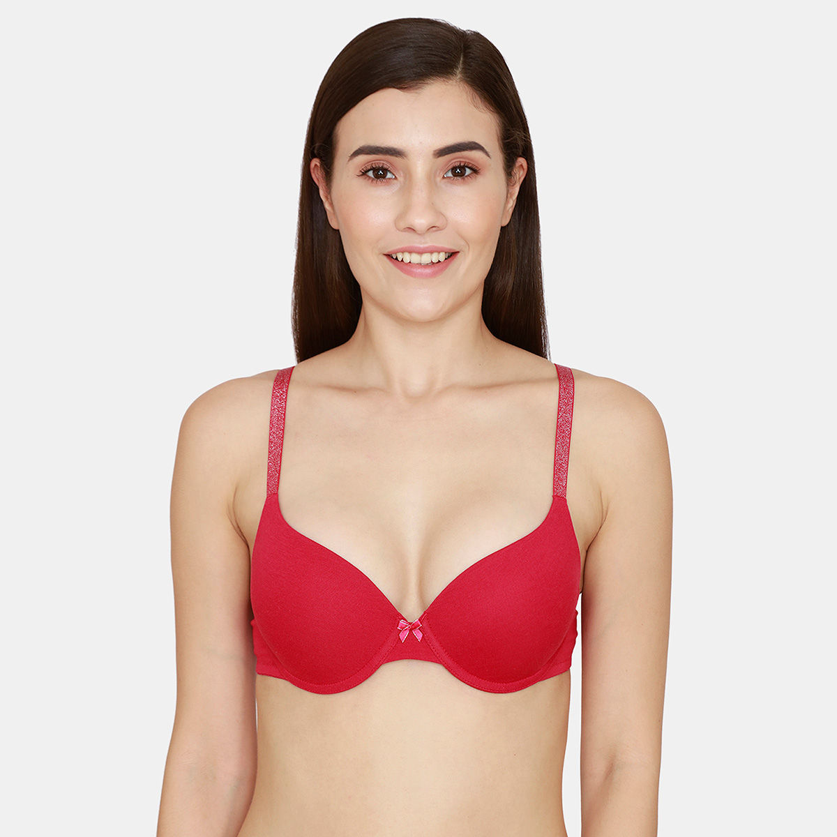 Zivame Glitter Straps Push Up Wired Medium Coverage Bra Sundried