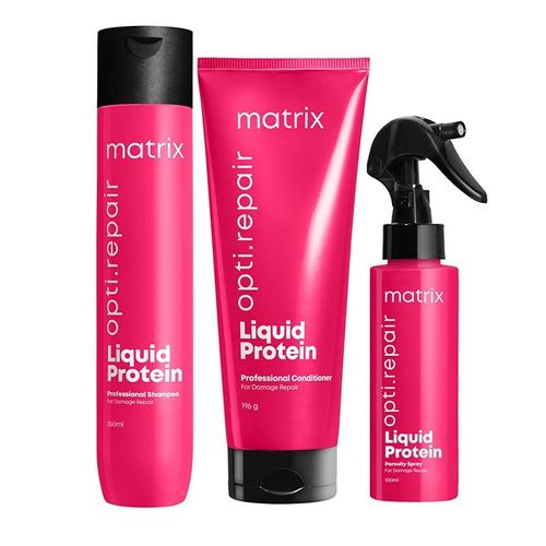 Matrix Opti.Repair 3-Step Liquid Protein System, Shampoo, Conditioner &  Spray, Repairs Damage From 1st Use