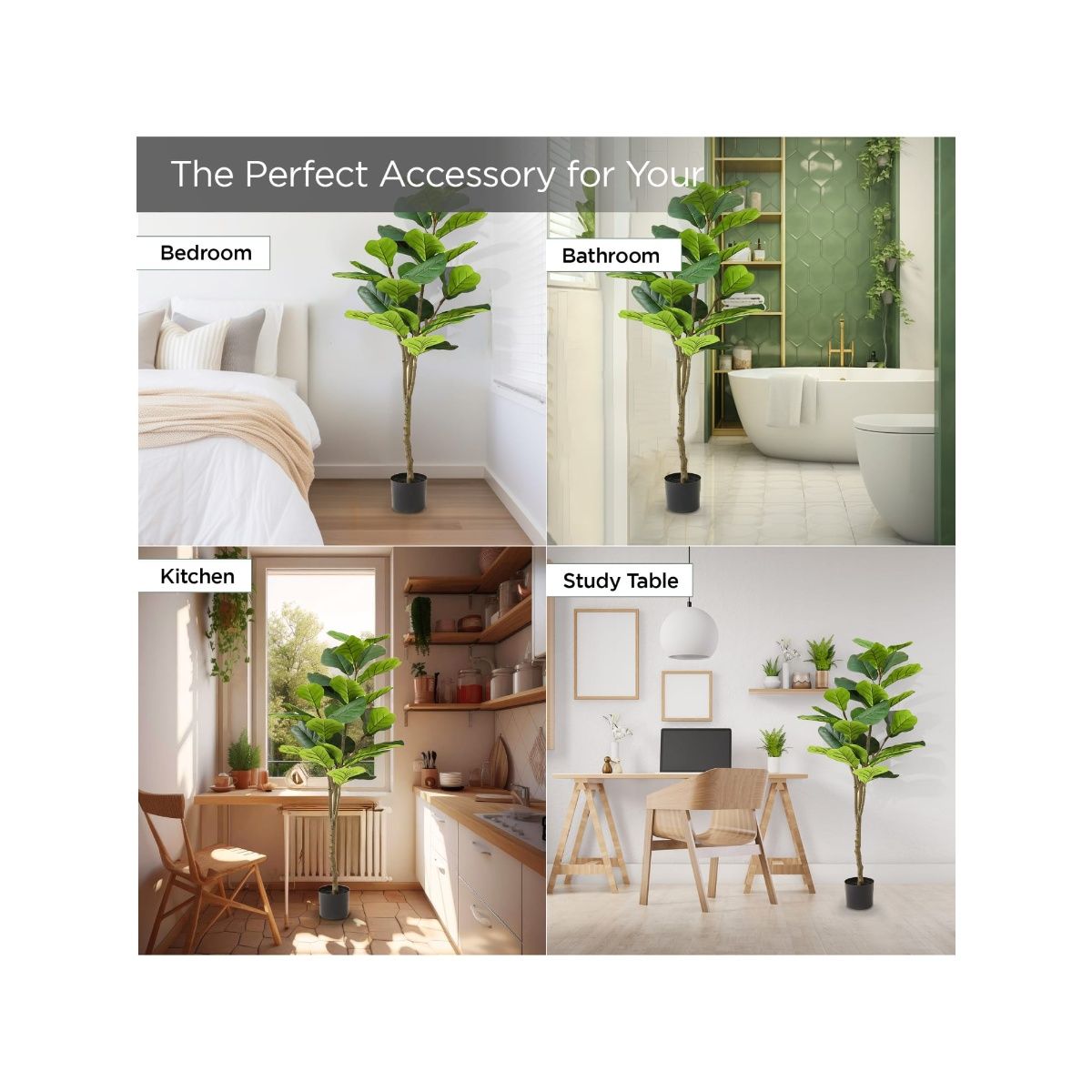 Buy UMAI Artificial Decorative Plants Fiddle Tree Online