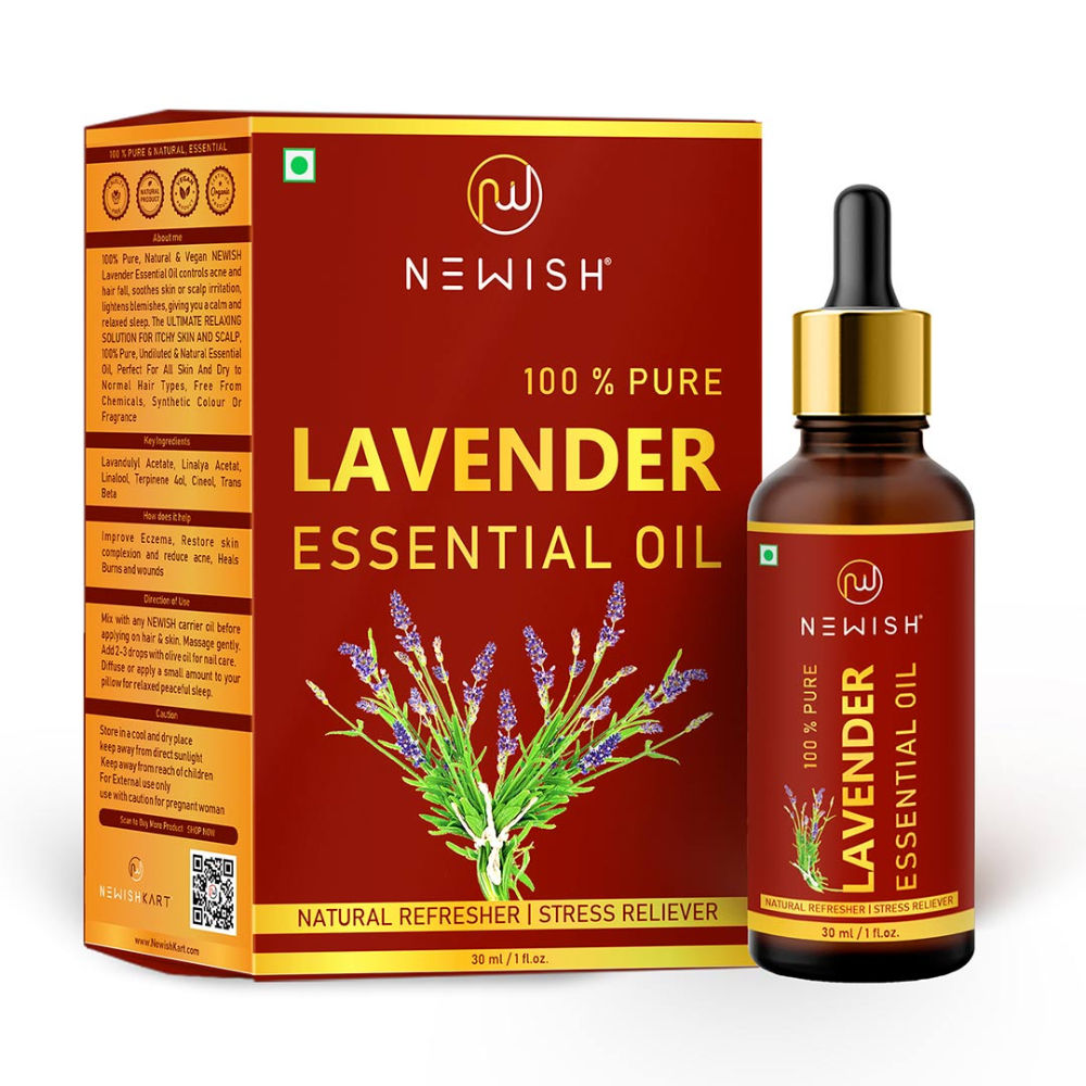 NEWISH Lavender Essential Oil for Hair Skin & Diffuser