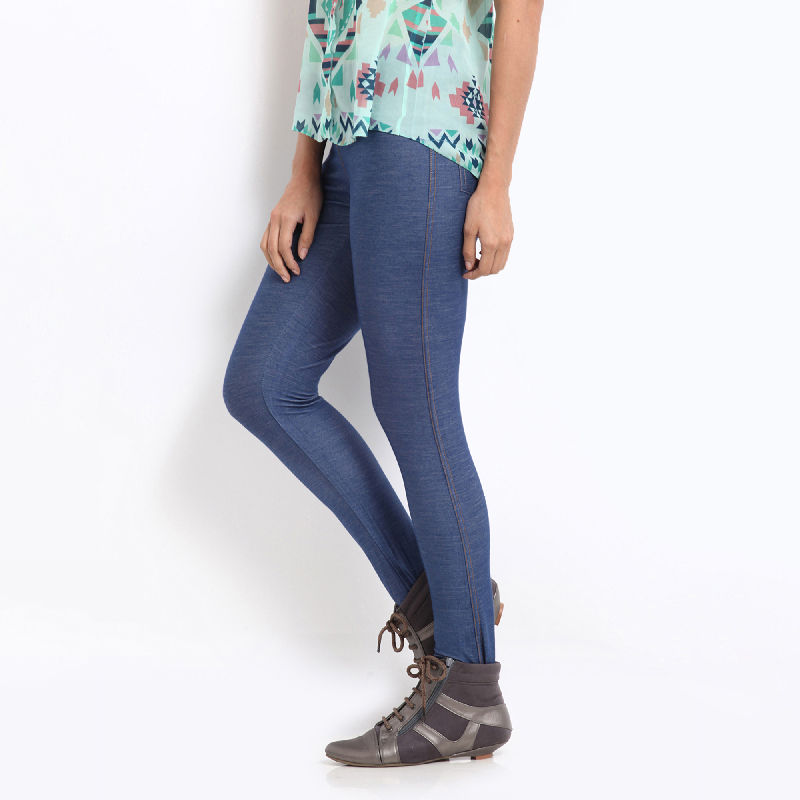 Go Colors Blue Jeggings Knit: Buy Go 