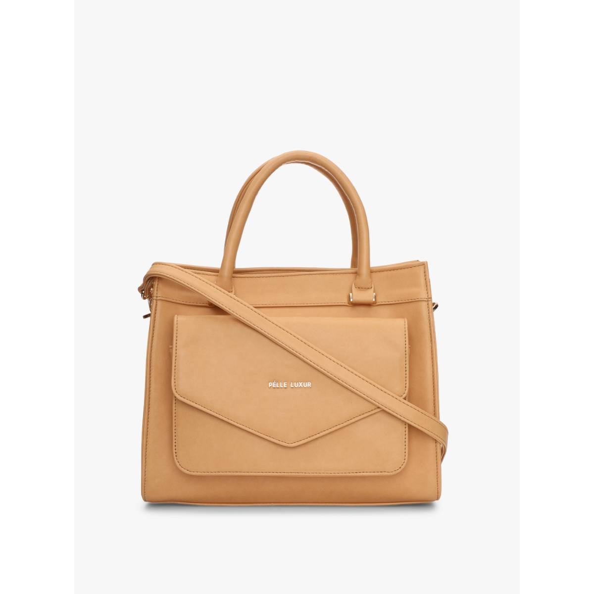 Pelle Luxur Alexo Brown Satchel Bag For Women