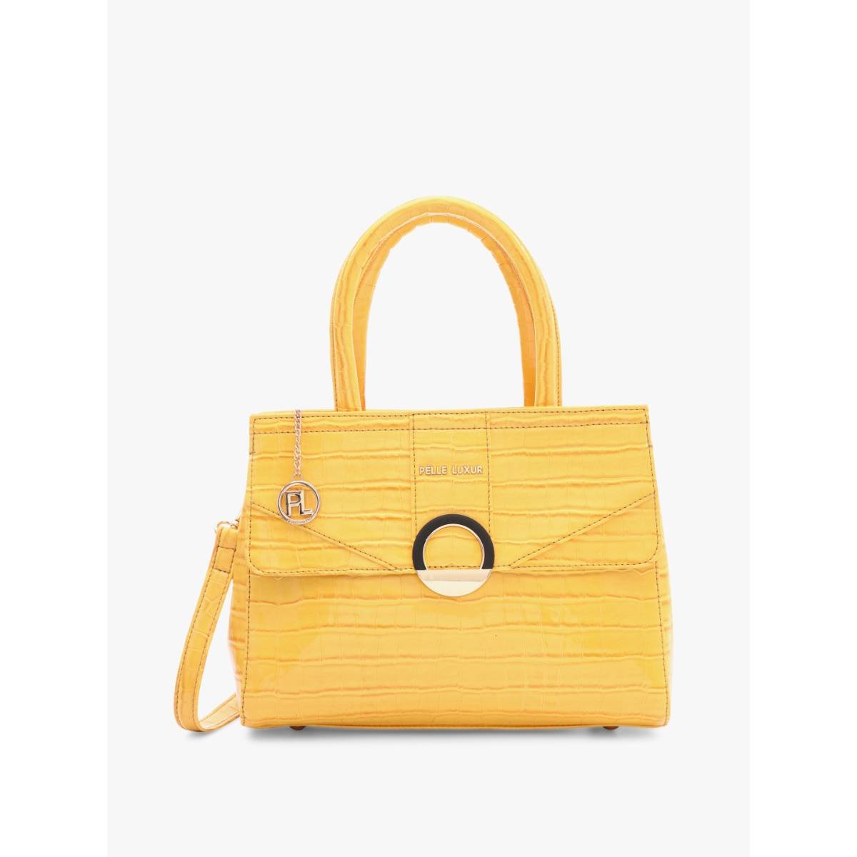 Pelle Luxur Beatrice Yellow Satchel Bag For Women