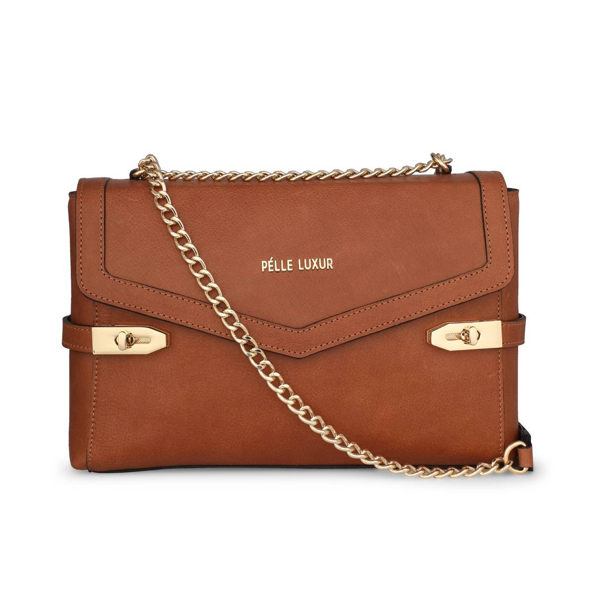 Pelle Luxur Gary Orangish Brown Sling Bag For Women