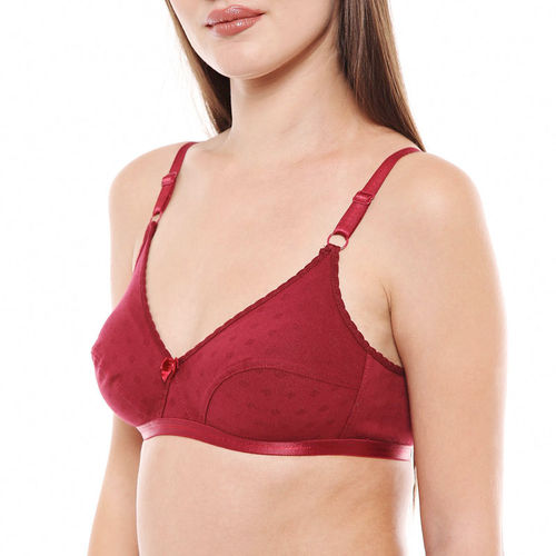 Buy BODYCARE Women's Cotton Solid Color Full Coverage Pack of 4 Bra -  Multi-Color online