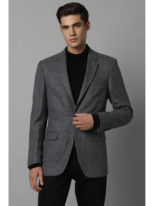 Louis Philippe Check Blazers For Men Buy Louis Philippe Men Grey