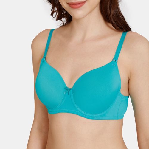 Buy Zivame Beautiful Basics Padded Wired 3-4th Coverage T-shirt Bra -  Spectra Blue Online