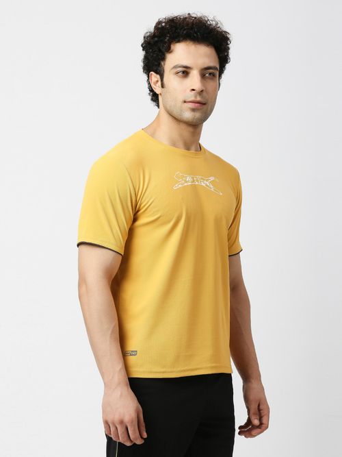 Buy Black Panther Men's Mustard Acti Fit T-Shirt Online
