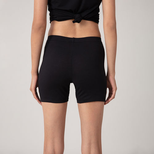 Buy Nykd by Nykaa Stretch Cotton Cycling Shorts - Black NYP083 Online