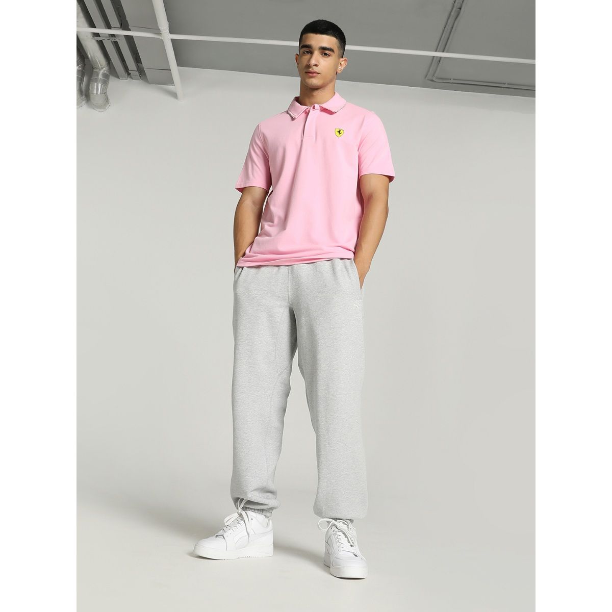 Buy Puma Ferrari Race Polo Men Pink T Shirt Online