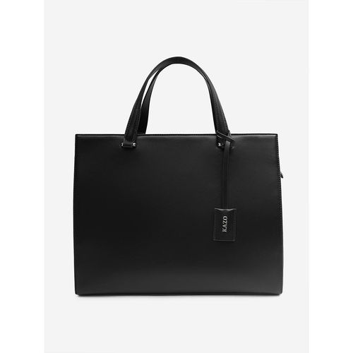 Buy Kazo Black Cascade Carryall Solid Handbag (L) Online