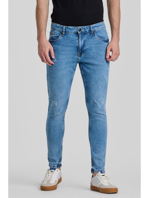 Buy Snitch Blue Distressed Skinny Fit Jeans Online