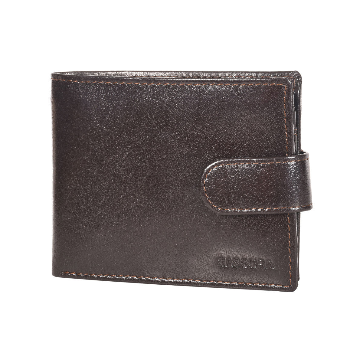 Buy Sassora Genuine Leather Large Size Rfid Wallet- Dark Brown (L
