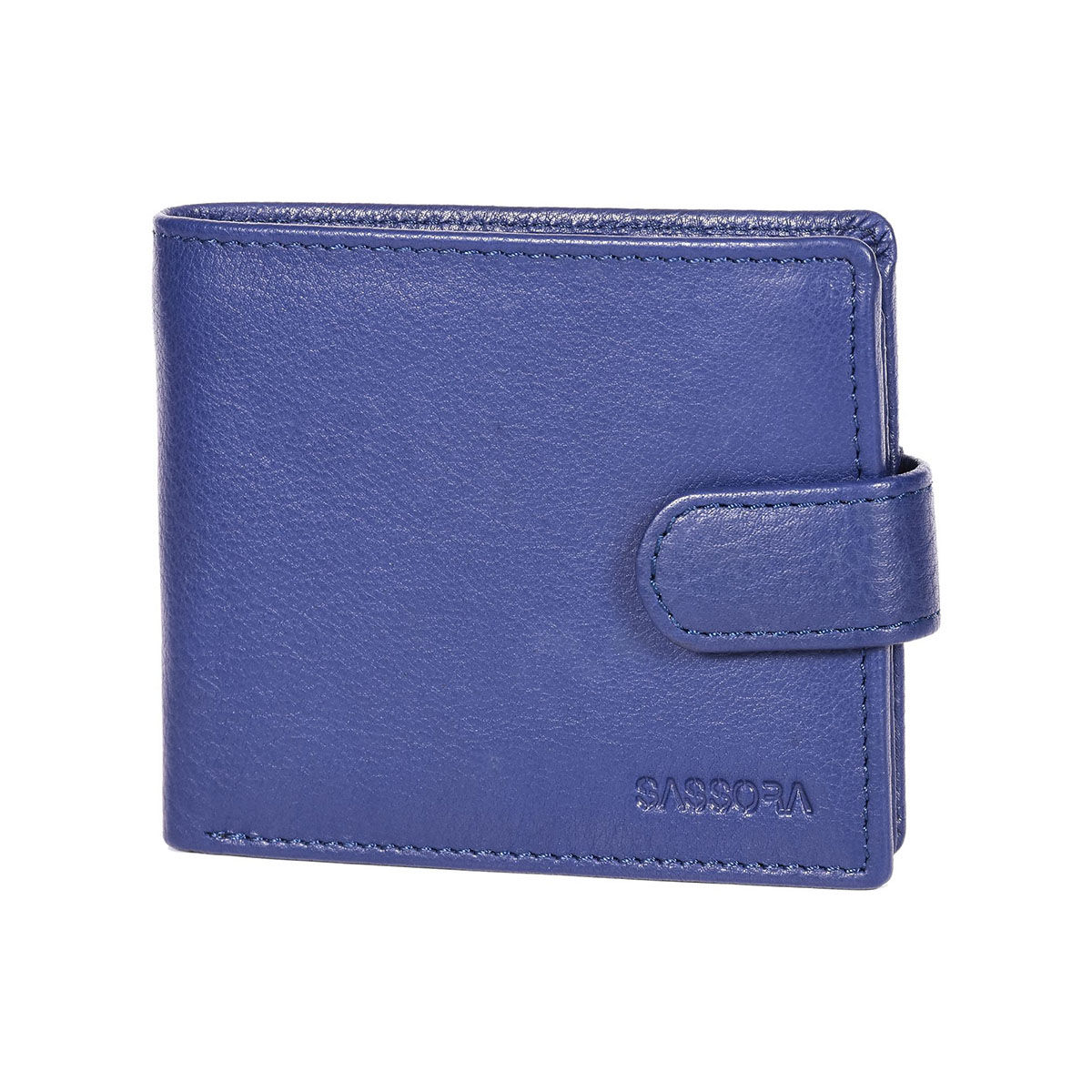 Buy Sassora Premium Leather Boys RFID Solid Pattern Wallet-Blue Online