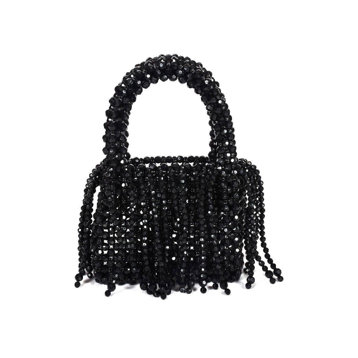 Sassora Luxury Beads Stitched Women Party Handbag - Black