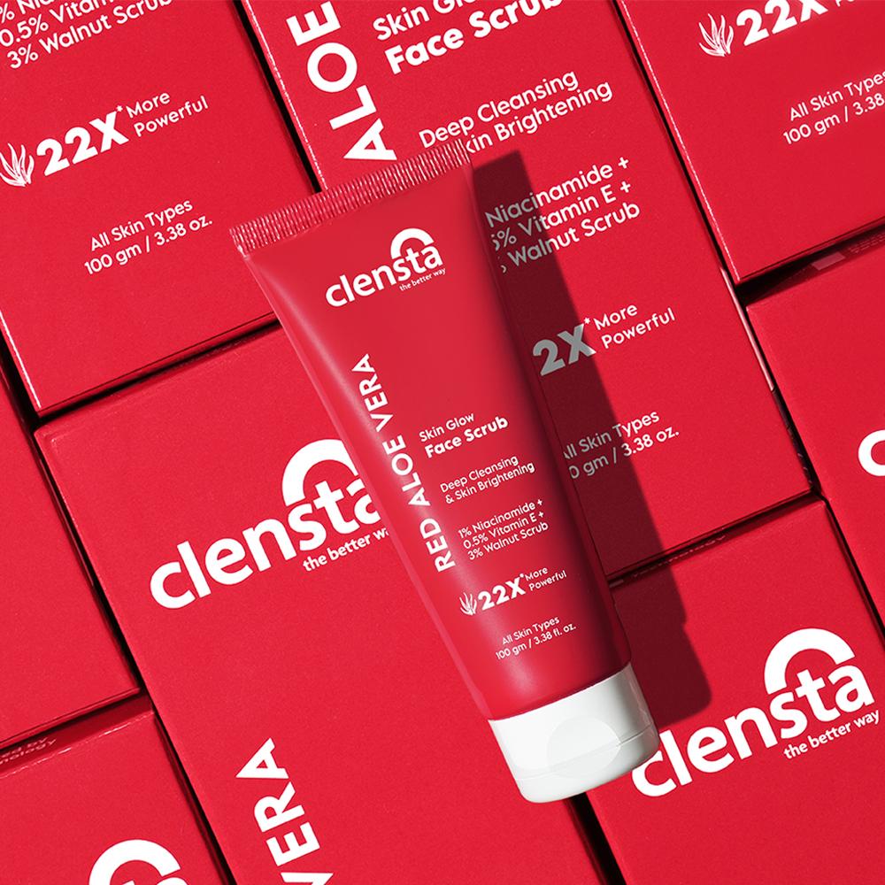 Buy Clensta Red Aloevera Skin Glow Face Scrub Online