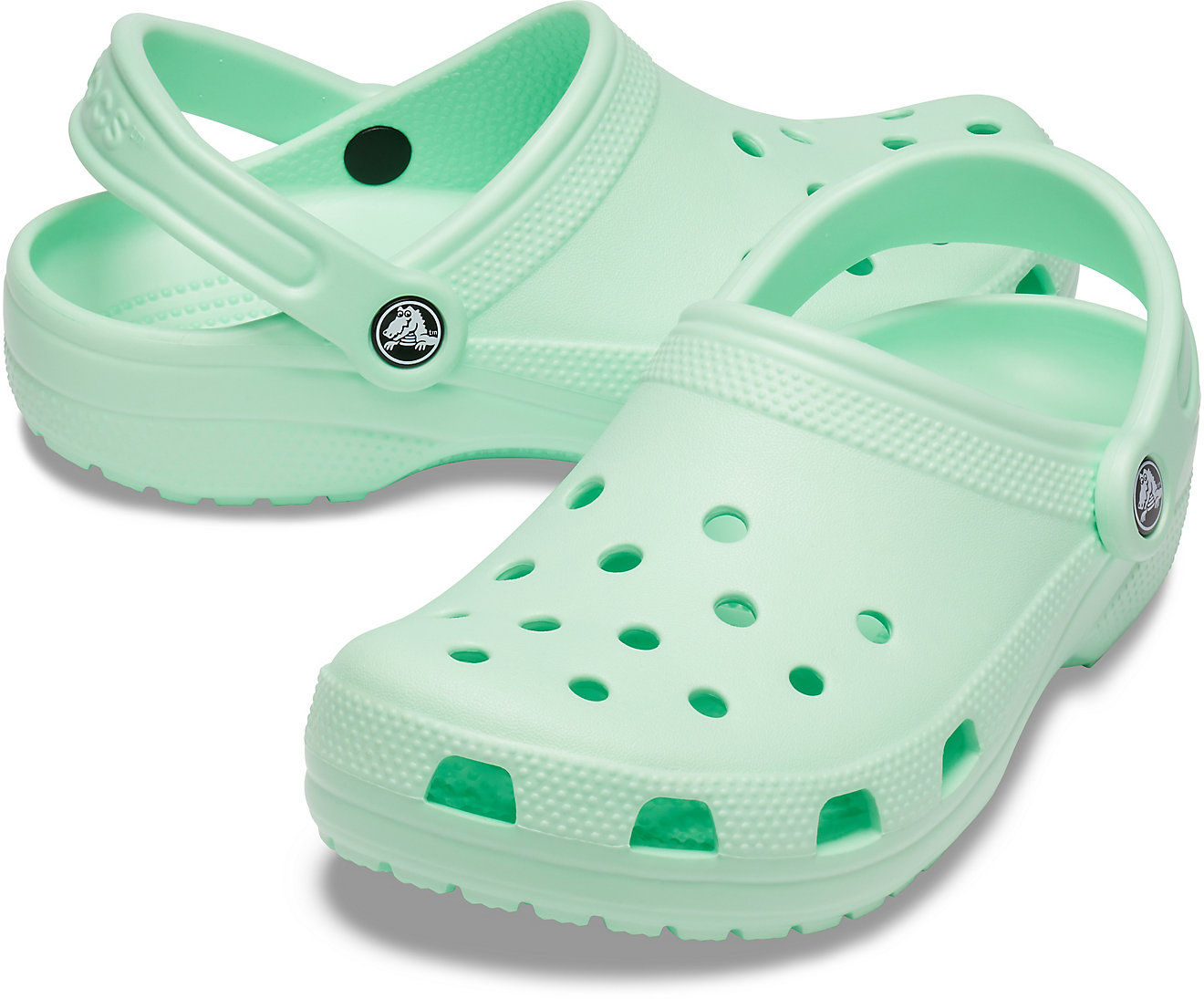 mint green crocs women's