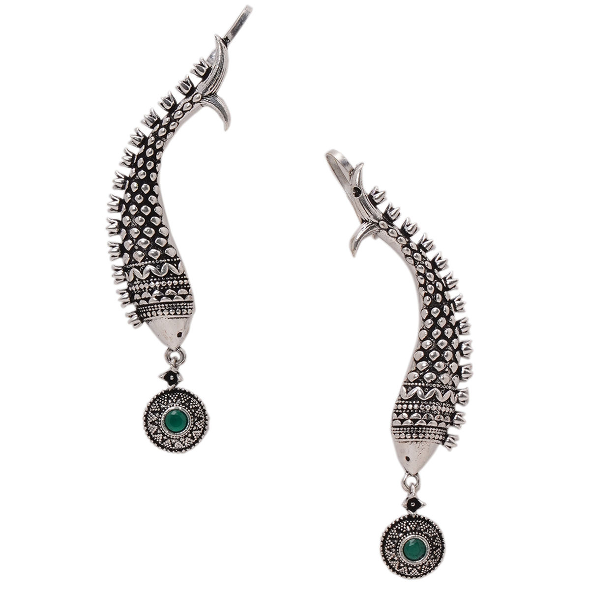 Green - Saanjh Bela Camel Oxidised Earrings