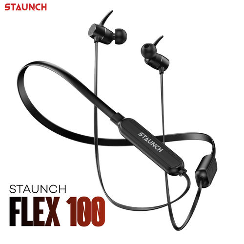Staunch Flex 100 Pro In Ear Wireless Bluetooth Neckband And, Ipx4 Water  Resistant (black)