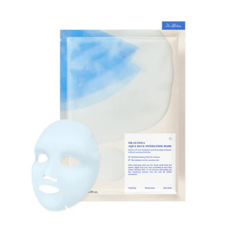 Dr.Althea Pack of 4 Aqua Blue Hydration Mask: Deep Hydration Sheet Mask for Dehydrated Skin
