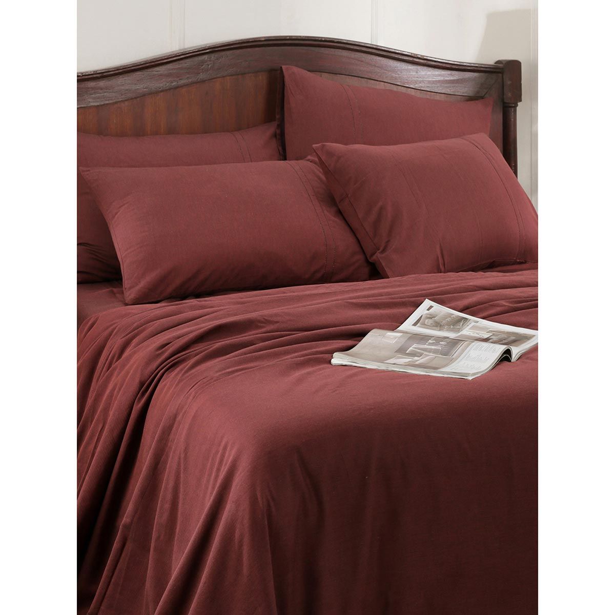 Buy Maspar Cotsmere Emmie Cotton 300 Tc Yarn Dyed Texture Red King Bed