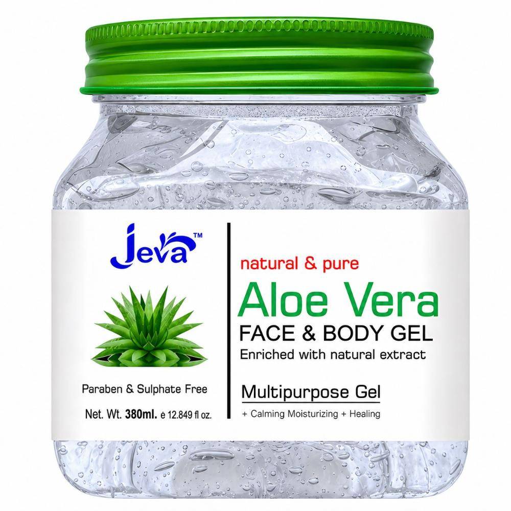 Jeva Natural & Pure Aloe Vera Gel for Skin & Hair - Hydrating, Soothing & Refreshing Care