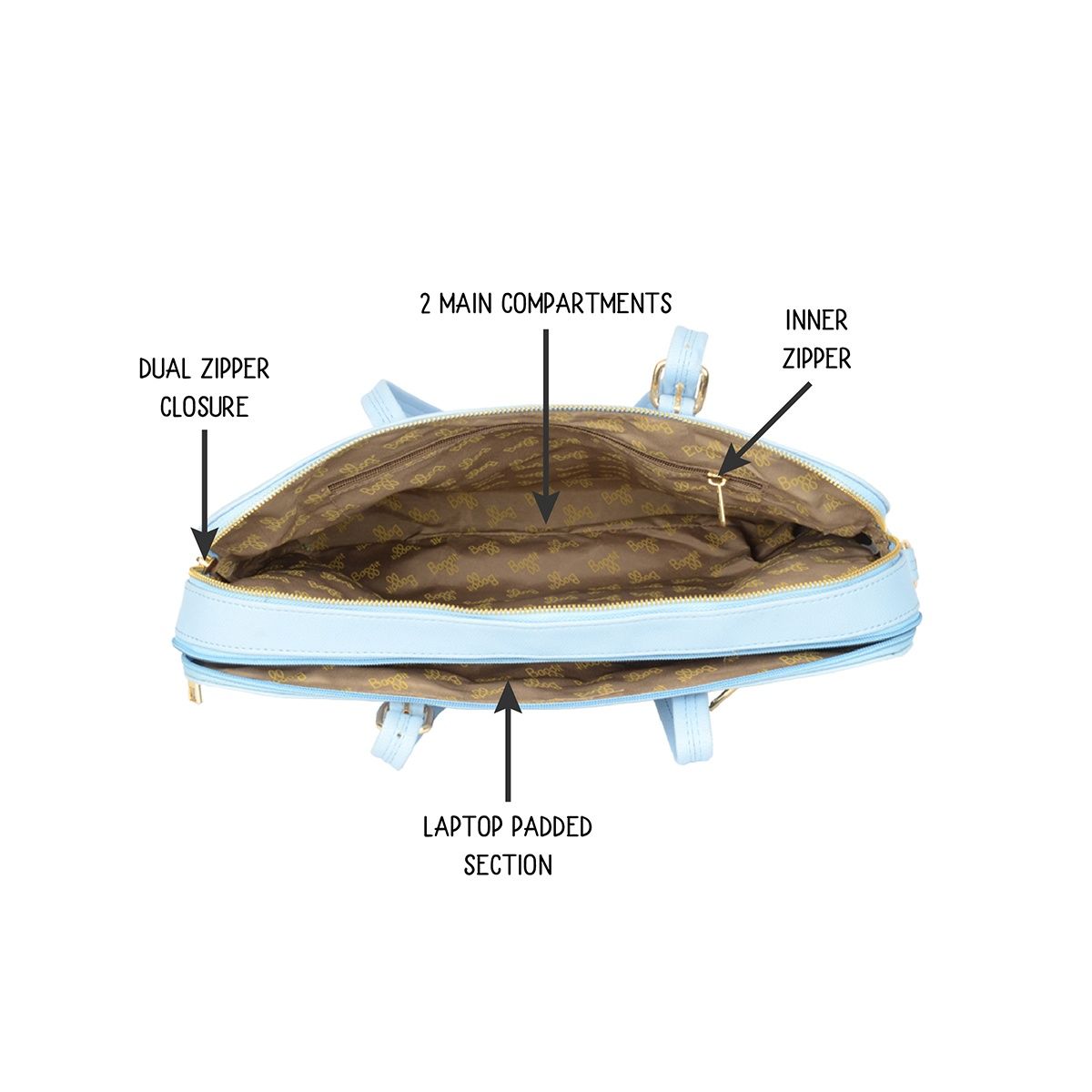 Baggit Astoria Blue Laptop Bag (L) Buy Baggit Astoria Blue Laptop Bag