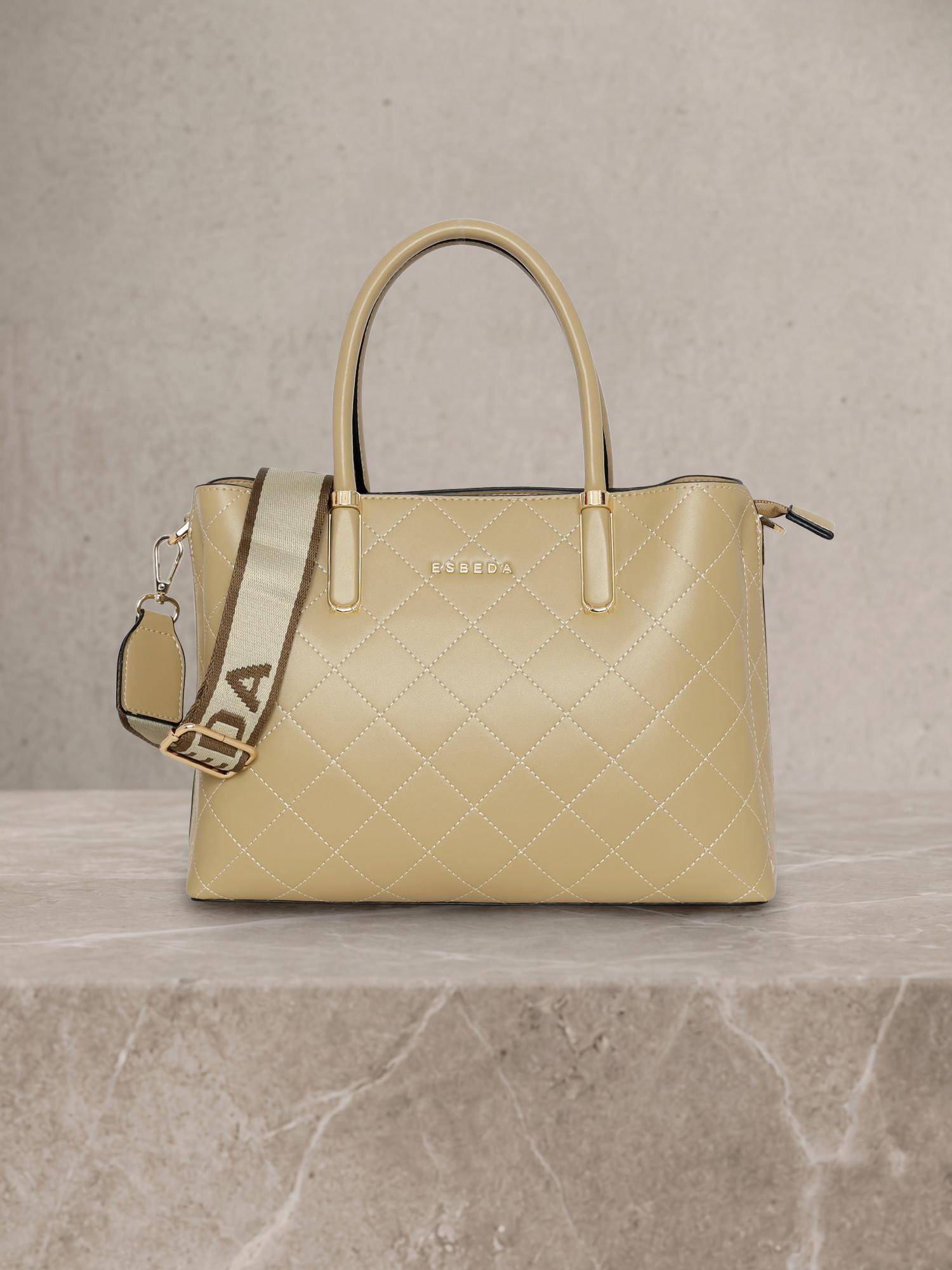 ESBEDA Beige Color Diamond Elegance Handbag for Womens (M)